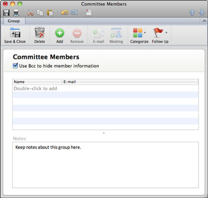 create an email group in outlook for mac